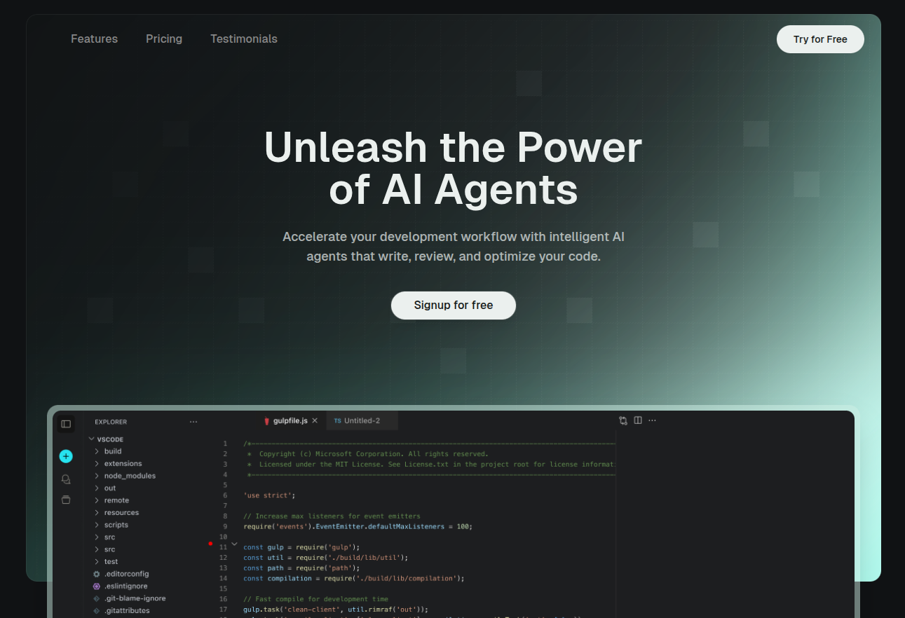 Pointer Landing Page - AI-Powered Development Platform